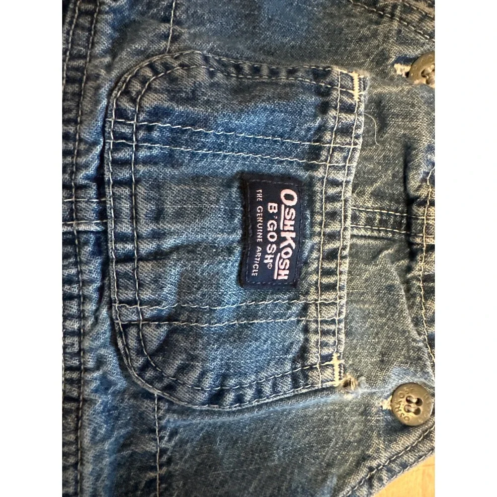 OshKosh BGosh Denim Overalls Vintage Baby Toddler 18M Classic Distressed‎